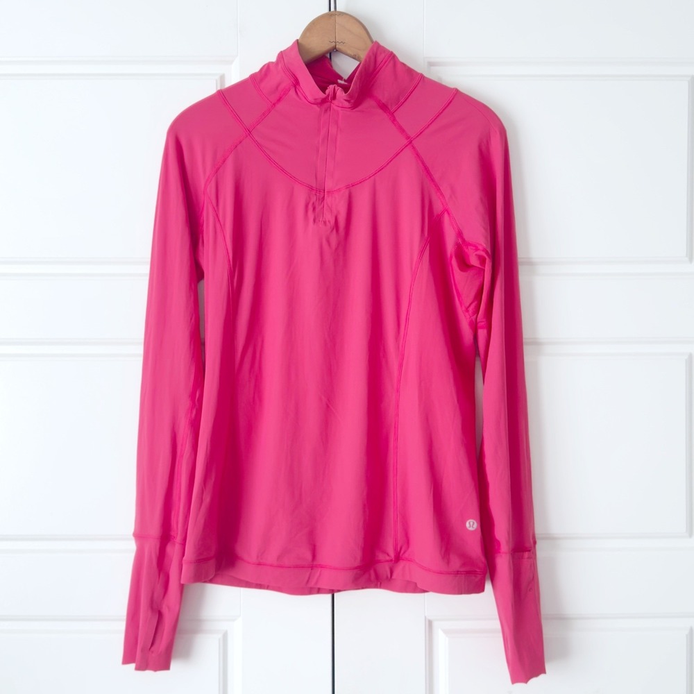 Lululemon Sunaway Runaway 1/2 Zip Pullover 10 Pink UPF+ Athletic Sweatwicking